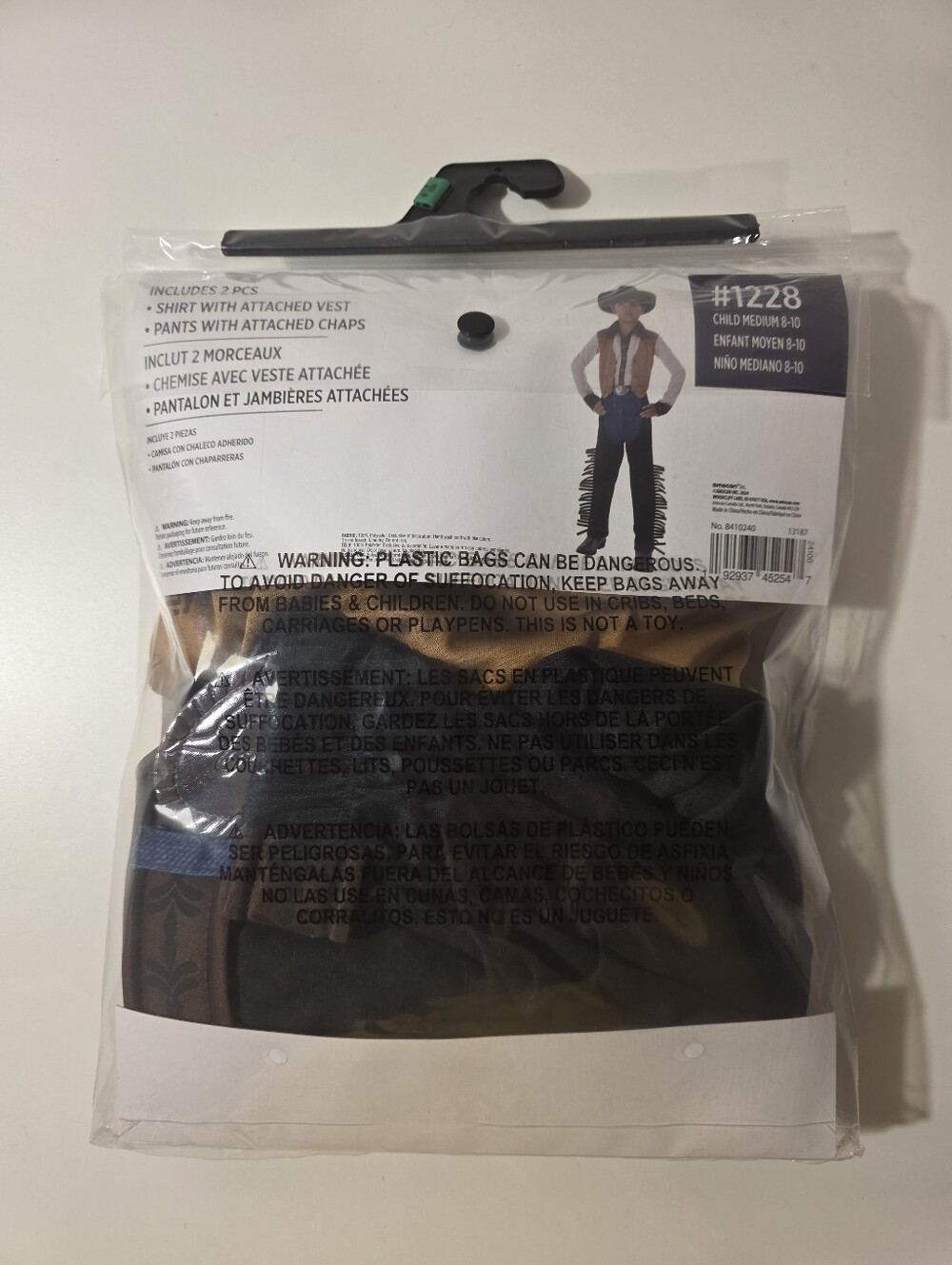 SEE DETAILS - Amscan Cowboy Outfit Medium (8-10) - Top/Pant - Picture 2 of 16